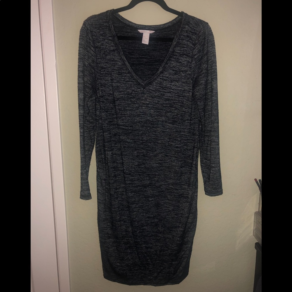 H&M Mama Maternity Dress in dark gray melange sz L